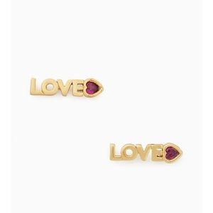 🆕 Kate Spade heart “Love” stud gold earrings